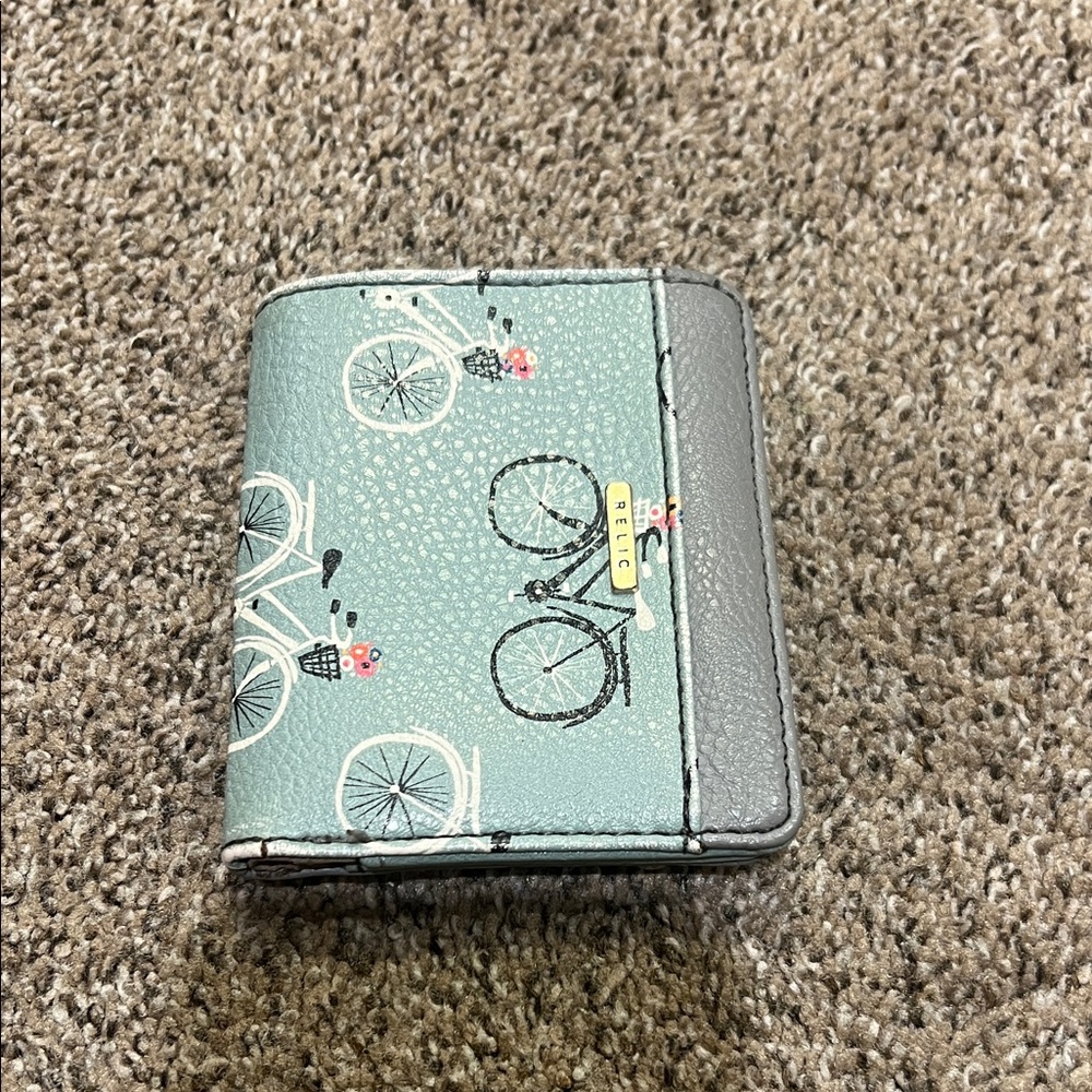 Fossil Teal and Gray Bicycle Wallet
